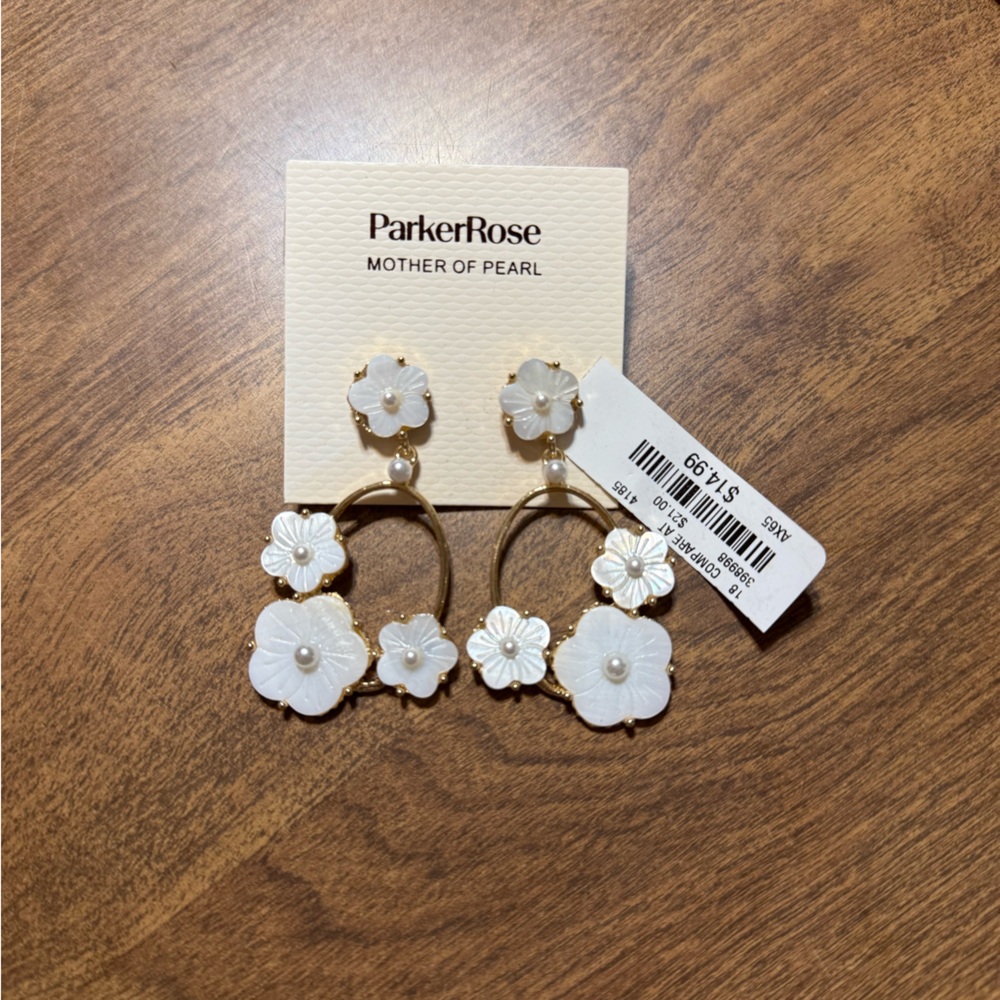 ParkerRose Mother of Pearl Floral Earrings